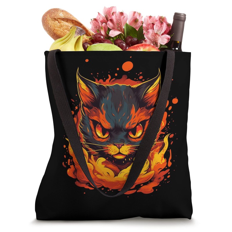 Burning Hellcat with Flames for Fire Sport training Tote Bag