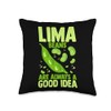 Lima Bean Funny Planting Vegetable Seeds Throw Pillow