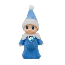 LovelfStory Elf Accessories Baby, Tiny Christmas Elf Girl and Boy Baby Doll for Xmas Gift (Blue Baby Elf)