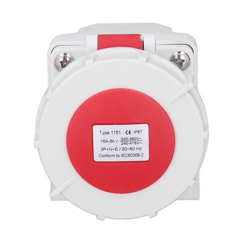 Industrial Connector Socket 16A 5 Pin 3P+N+E Surface Mount IP67