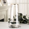 FUNSOBA Moden Trapezoid Glass Vase with Gold Mouth for Centerpieces