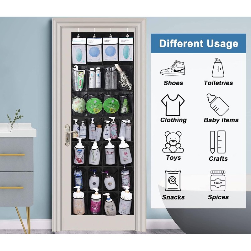 MISSLO 28 Large Pockets Hanging Shoe Organizer Over The Door