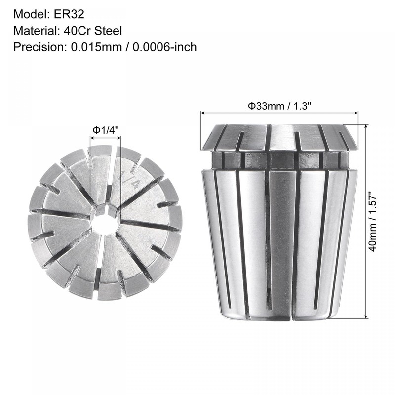 sourcing map ER32 Spring Collet 1/4" Chuck for CNC Engraving