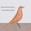 ThriBartLive Mid-Century House Bird Walnut Wood Home Décor, Modern Style