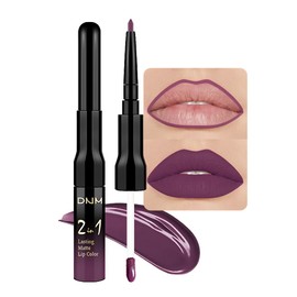 evpct 1Pcs Dark Purple Plum Lip Stain Paint Matte Lip Liner and Lipstick Set Long Lasting Smudge Proof labiales matte mate larga duracion listip 24 hours a prueba de agua mate 24 horas originales,01#