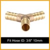 Partuto 10mm 3/8" ID Brass Barb Splicer Fitting Y-Shaped 3