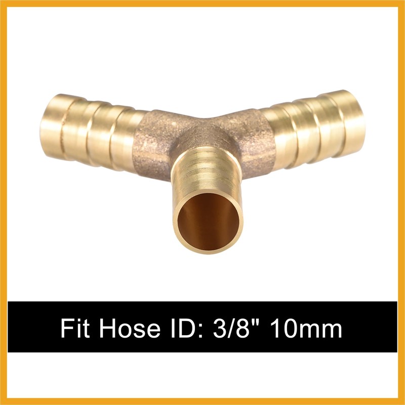 Partuto 10mm 3/8" ID Brass Barb Splicer Fitting Y-Shaped 3