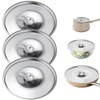 3Pcs Stainless Steel Pot Cover 7.9Inch Pan Lid Universal Lid