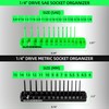 8PCS Socket Organizer Set, Socket Holder, 1/4", 3/8", 1/2" Metric