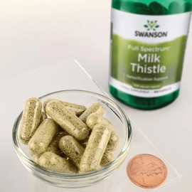 Swanson Milk Thistle - Herbal Liver Support Supplement - Natural Formula Helping to Maintain Overall Health & Wellbeing - (100 Capsules, 500mg Each) 3 Pack