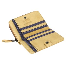 Snoopy 73281 Women's Bifold Short Wallet, Round Zipper, Embossed Genuine Leather, Gray, gray