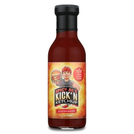 Spicy Al's Kick'n Ketchup - Spicy Gourmet Ketchup with Agave & Jalapeno, All Natural, No High Fructose Corn Syrup, Gluten Free, Non-GMO, Hot Ketchup for Burgers, Fries & Dipping Sauce - 14 oz