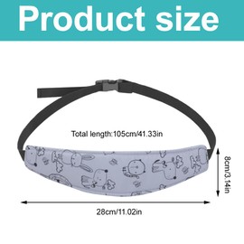 3 Stück Kopfhalterung Kindersitz Auto, Verstellbares Kopfband für Kindersitze, Hilfe Baby Schlaf Riemen Kopf Halter, Cartoon-Muster aus Baumwolle
