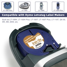 3 X 18769 Iron on Labels Compatible with Dymo Letratag Tape Name Label for Clothes, Replacement for Dymo Label Tape Iron on Labels for Clothes Use for LT-100T LT-100H QX50