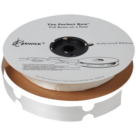 Berwick Offray The Perfect Flora-Satin Ribbon-5" Diameter X 20 Loops, 1-7/16" Wide Ribbon-50 Pieces/Reel Pull Bow, White
