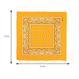 Amber Paisley Bandana Head Scarf Headbands Handkerchief Cowboy Cotton Bib Party Face Covering Headwear For Motorcycling Mens Womens Unisex