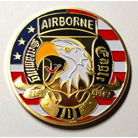 101st Airborne Screaming Eagles Army Airborne Assault Freedom Military Challenge Art Coin