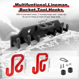 CNQLIS Lineman Tool Board Bucket Truck Tool Organizer for Bucket Hooks and Lineman Bucket Accessories Including 2PCS 2” and 2PCS 3” Aerial Bucket Hooks