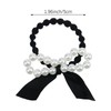 7 Pcs Pearl Black Elastic Hair Ties Ponytail Holders Pearl