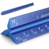 Hutou Blue Triangular Architect Ruler 12 Inch High Grade Aluminum