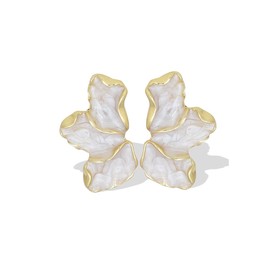 Flower Earrings for Women Boho Red White Floral Cute Statement Dainty Western Trendy Waterproof Bohemian Funky Everyday Kawaii Jewelry Gift Dance Vacation Formal Orchid Simple Cream Earrings (White)
