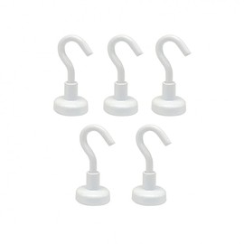 Muellery Magnetic Hooks for Cruise Kitchen Door Ceiling Office Heavy Duty 5P 16mm White TPAF108086