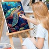 Bowetile Framed Paint by Numbers Sea Turtle for Adults Beginners,