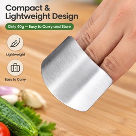 2 Pack Stainless Steel Finger Guard for Kitchen Use – Reusable Hand Protector for Comfortable Slicing and Food Preparation
