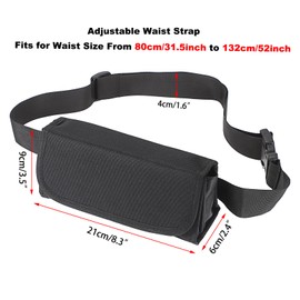 BSTKEY 2 Pack Euro Coin Holder Coin Dispenser, Fanny Pack with Banknote Waiters Purse Coin Sorter Coin Organizer, Black Coin Storage Bag with Belt for Waitress Server Collector Cashier Change