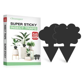 58 Pack Flying Insect Traps for Plants – Black Sticky Traps for Fungus Gnats, Flies & Flying Bugs, Indoor Outdoor Flying Bug Catcher for Pots, Garden & Kitchen, Non-Toxic, Odorless, Kid & Pet Safe