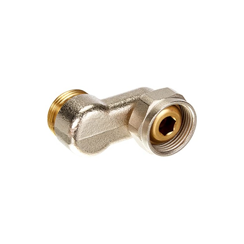 Oventrop S-Connection Fitting 3/4 Inch x 3/4 Inch Nickel-Plated Brass
