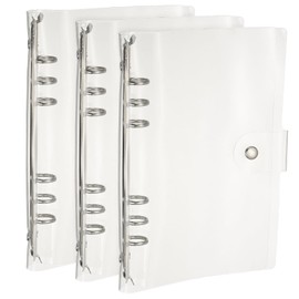 PATIKIL A5 Binder Cover, 3 Pcs 6 Round Ring Binder Protector PVC Paper Binder Shell for Meeting Notebook Folder, Transparent