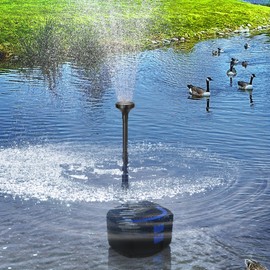 VIVOHOME 4-in-1 Pond Filter System Kits, 950 GPH Water Pump with Filter, Fountain and 13W Light Combo for Ponds up to 1585 Gallons