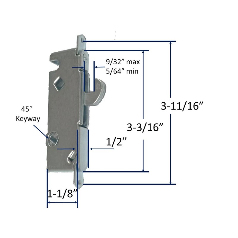 House Guard Black Patio Door Handle Set with Mortise Lock,Suitable