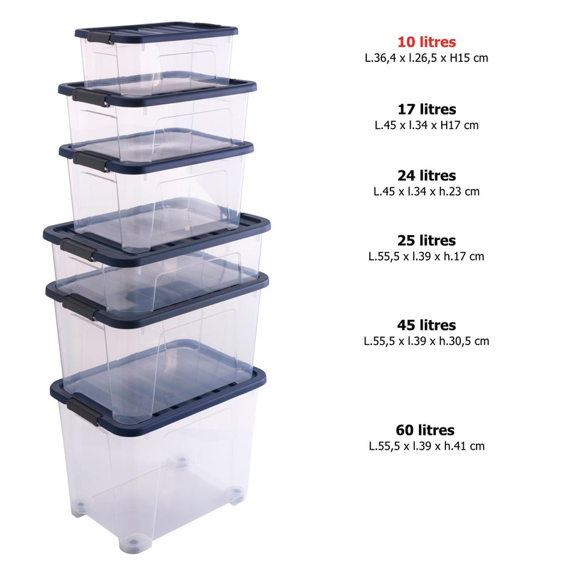 Sundis Wave Box 10L Clear Plastic Stackable Stackable Storage Box