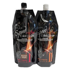 Olga Quick 5-minute squid ink dye 500g, natural brown, 1 pc / 올가 퀵 5분 오징어먹물 염색약 500g, 네추럴브라운(자연갈색), 1개