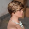 Mysyty Highlight Short Bob Wig Human Hair Pixie Cut wigs