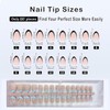 Jsiallye French Soft Gel Nail Tips,150pcs Short Almond Brighter French