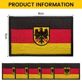 BLPRKOT 5 Stück Bundeswehr Deutschland Flaggen Patch, Deutschland Flagge Mit Adler, Germany Flag Patch with National Emblem,für Helm T-Shirt Jacke Hosen Kap Draussen Reisen Sammeln