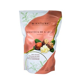 BNATURE Manteca de karite organica pura y natural cuidado corporal 250 gramos shea butter bolsa resellable hidratante natural para piel y cabello