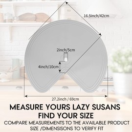 ZDLS Lazy Susan Shelf Liner,Silicone Lazy Susan Liners for Kitchen Turntables – Non-Slip and Heat-Resistant for Added Convenience 2PCS