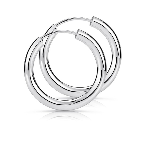 Materia by Matthias Wagner 925 Silver Hoop Earrings for Men