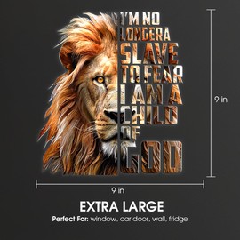 Premium Lion Car Decals, Funny Animal Waterproof Vinyl Sticker, Suitable for Wall, Car Window, Truck, Bumper, Refrigerator, Laptop (9x9 inches)