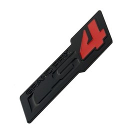 Pair Set ZR1 Style LS4 Grand Prix Emblem 3D Fender Badge Sticker Nameplate Decal Replacement for ZR1 (Black Red)