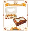 qiqee Thanksgiving Cookie Box with Window 9x6x2.5 inch 50Pcs Pastry