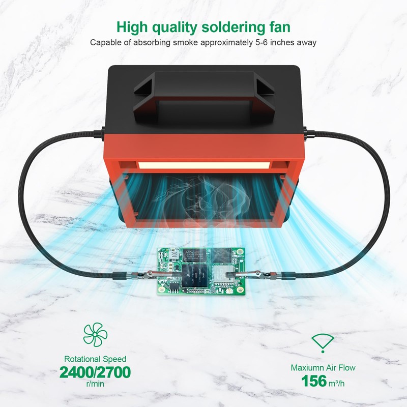 Buhobha Solder Fume Extractor with LED Light & 2 Helping