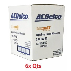 ACDelco 6x AC DELCO 3.0L LM2 DURAMAX  DIESEL 0W-20 DEXOS D APPROVED OIL 19370138 10-9277