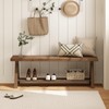RowyPoey 51" Solid Wood Bench, Long Farmhouse Entryway Bench with