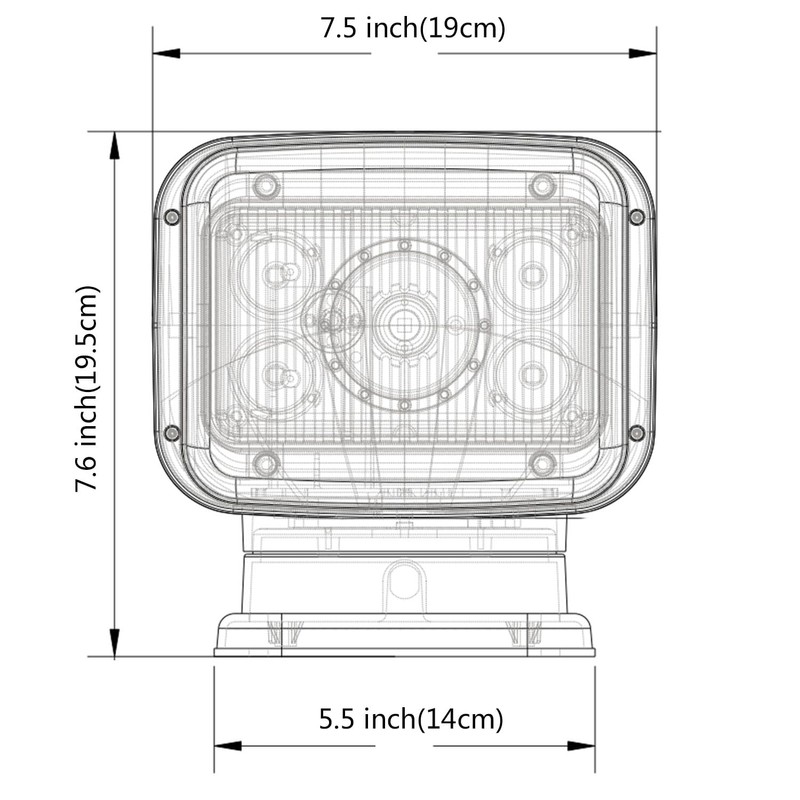 Led Search Light 6 Inch 50W 360 Degrees Rotating Remote