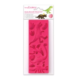 ScrapCooking 3449 Dinosaurier-Backform Silikon Rosa 21,7 x 9,5 x 0,8 cm